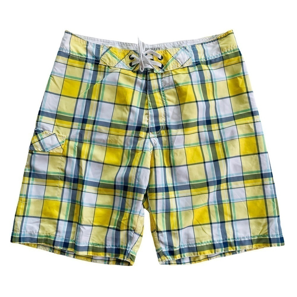 Old Navy Plaid Board Shorts Swim Trunks L